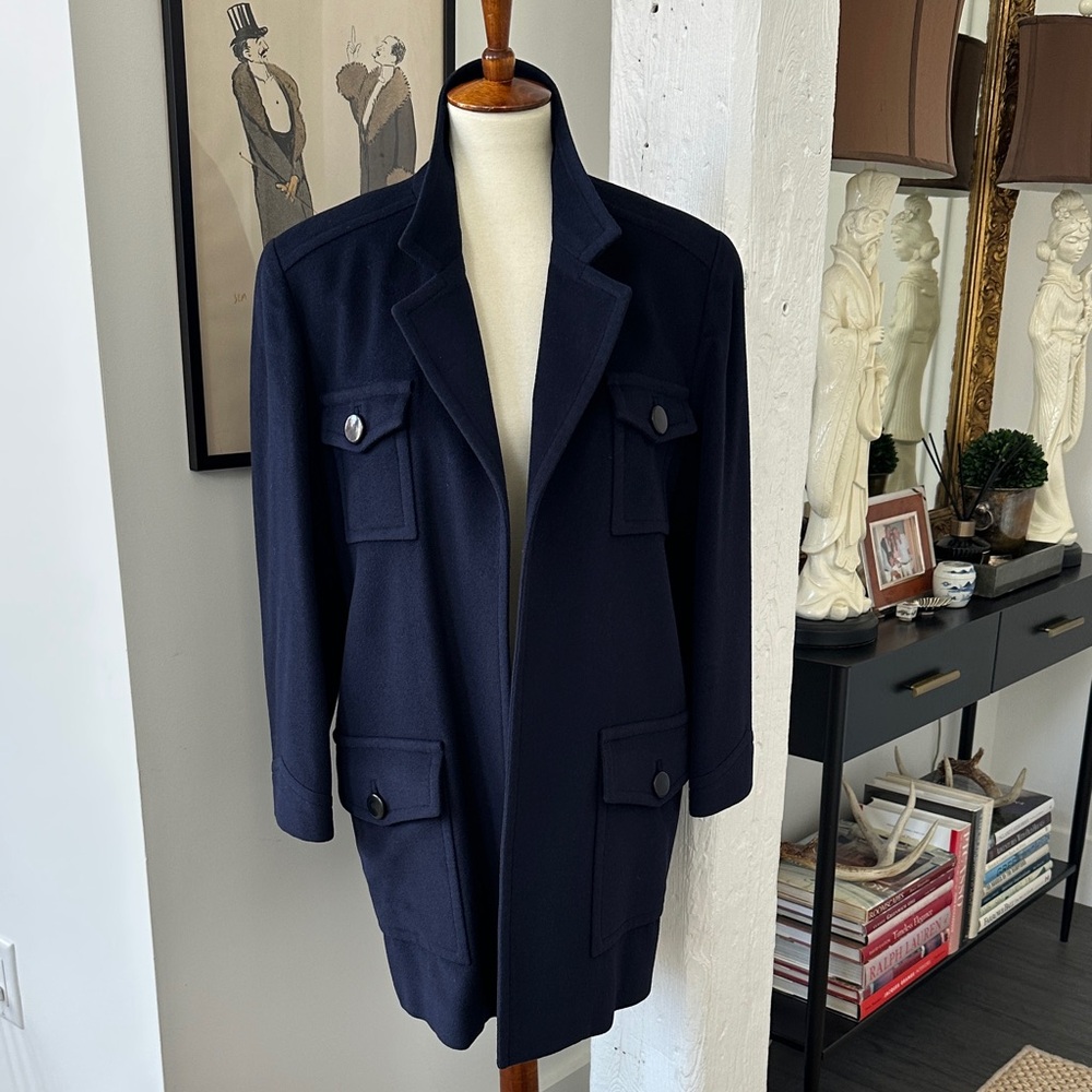Laura B. Couture Paris Vintage Boiled Wool Outer Jacket M/L
